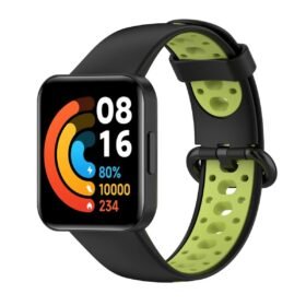 Xiaomi Redmi Watch 2 Spor Delikli Kordon - Siyah-Yeşil-(5796)