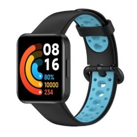 Xiaomi Redmi Watch 2 Spor Delikli Kordon - Siyah-Mavi-(5796)