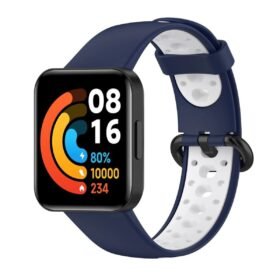 Xiaomi Redmi Watch 2 Spor Delikli Kordon - Lacivert-Beyaz-(5796)