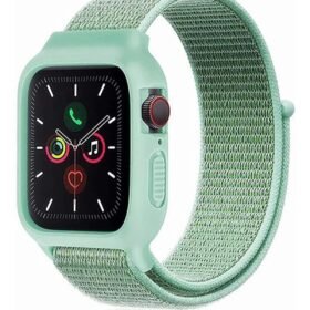 Apple Watch 42mm Hasırlı Cırtcırtlı Kasalı Kordon uaz-(5796)