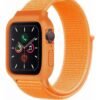 Apple Watch 42mm Hasırlı Cırtcırtlı Kasalı Kordon - Turuncu-(5796)