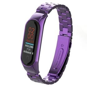 Xiaomi Mi Band 4 Metal Baklalı Kordon - Mor-(5796)