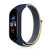 Xiaomi Mi Band 4 Hasırlı Cırtcırtlı Kordon - Sarı-Lacivert-(5796)