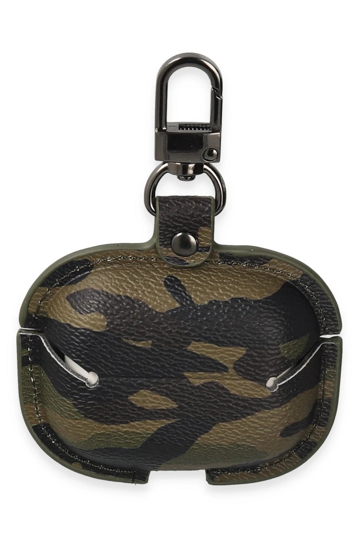Airpods Pro 2 (2.nesil) Çanta Kamuflaj Deri Kılıf - Haki Yeşil-(5796) - Görsel 2