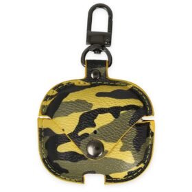 Airpods 3 (3.nesil) Çanta Kamuflaj Deri Kılıf - Sarı-(5796)