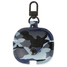 Airpods 3 (3.nesil) Çanta Kamuflaj Deri Kılıf - Mavi-(5796)