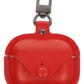 Airpods 3 (3.nesil) Çanta Deri Kılıf - Kırmızı-(5796)