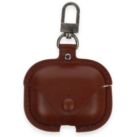 Airpods 3 (3.nesil) Çanta Deri Kılıf - Kahverengi-(5796)