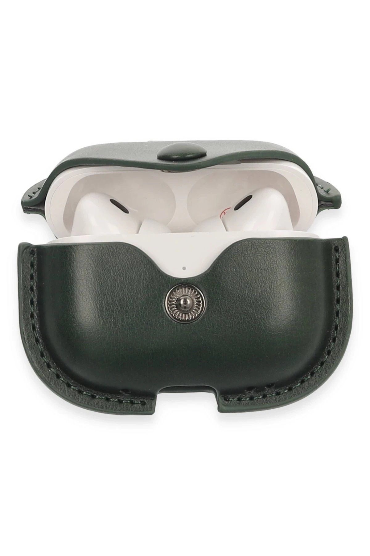 Airpods Pro 2 (2.nesil) Çanta Deri Kılıf - Haki Yeşil-(5796) - Görsel 3