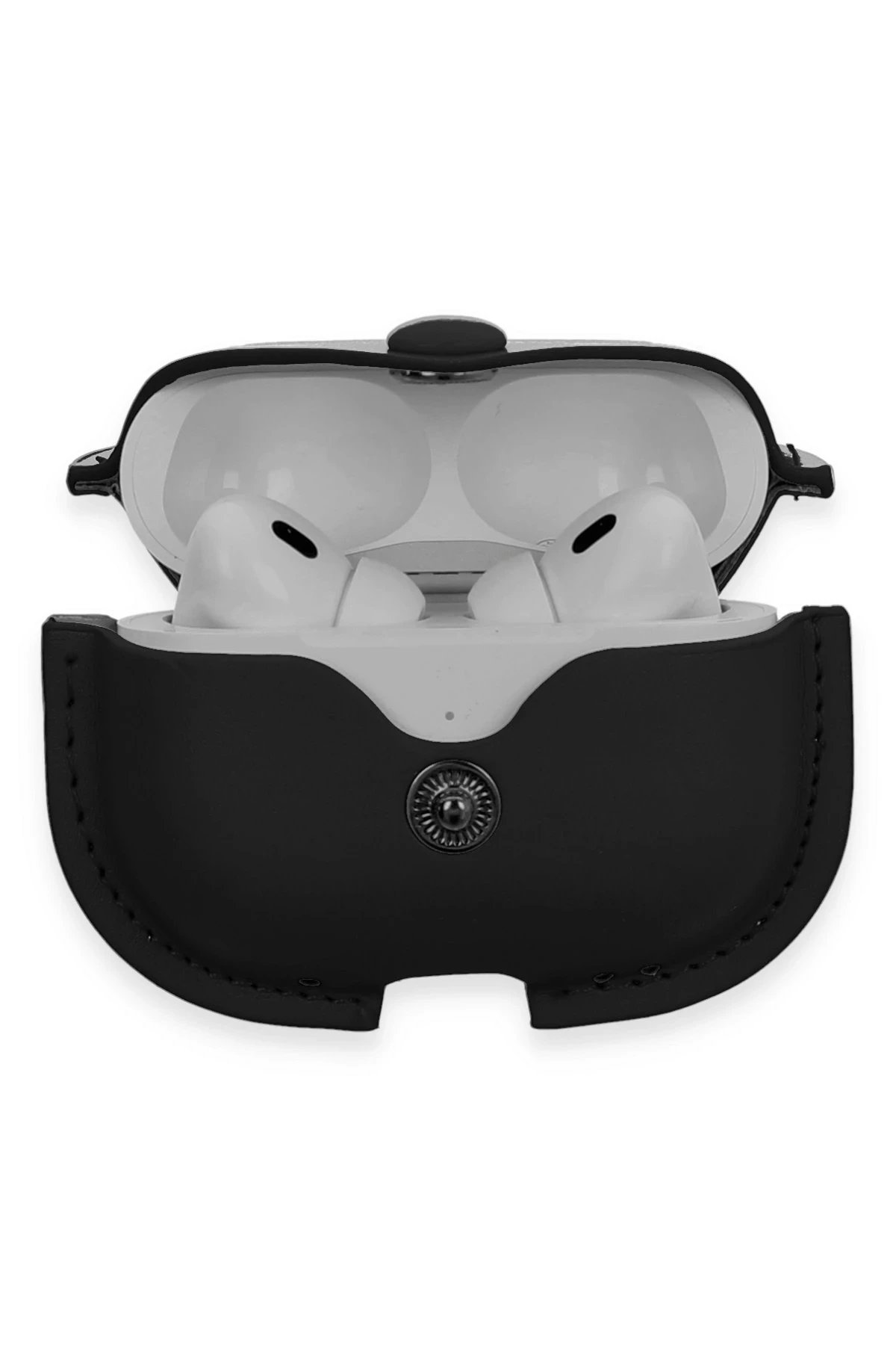 Airpods Pro 2 (2.nesil) Çanta Deri Kılıf - Siyah-(5796) - Görsel 3