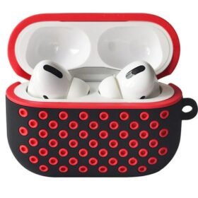 Airpods Pro 2 (2.nesil) Spor Delikli Kılıf - Siyah-Kırmızı-(5796)