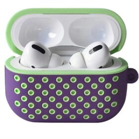 Airpods Pro 2 (2.nesil) Spor Delikli Kılıf - Lila-Yeşil-(5796)