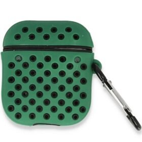 Airpods 2 (2.nesil) Spor Delikli Kılıf - Yeşil-Siyah-(5796)