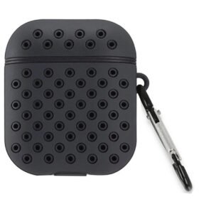 Airpods 2 (2.nesil) Spor Delikli Kılıf - Siyah-Siyah-(5796)