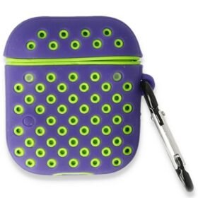 Airpods 3 (3.nesil) Spor Delikli Kılıf - Lila-Yeşil-(5796)