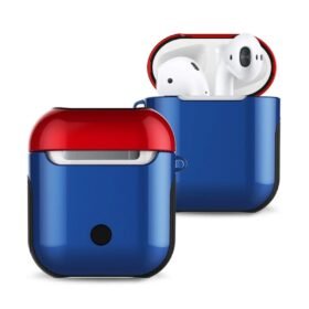 Airpods 2 (2.nesil) 3in1 Kılıf - Lacivert-Kırmızı-(5796)