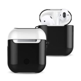 Airpods 2 (2.nesil) 3in1 Kılıf - Siyah-Beyaz-(5796)