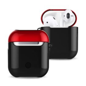 Airpods 2 (2.nesil) 3in1 Kılıf - Siyah-Kırmızı-(5796)