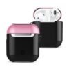 Airpods 2 (2.nesil) 3in1 Kılıf - Siyah-Pembe-(5796)