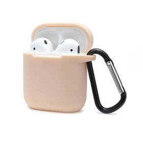Airpods 2 (2.nesil) Sert Silikon Kılıf - Bej-(5796)