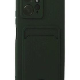 Xiaomi Redmi Note 12 4G Kılıf Kelvin Kartvizitli Silikon - Koyu Yeşil-(5796)