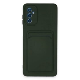 Samsung Galaxy A14 4G Kılıf Kelvin Kartvizitli Silikon - Koyu Yeşil-(5796)