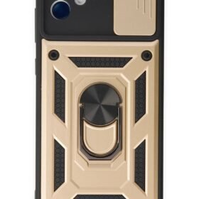 Samsung Galaxy A04E Kılıf Pars Lens Yüzüklü Silikon - Gold-(5796)