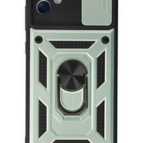 Samsung Galaxy A04E Kılıf Pars Lens Yüzüklü Silikon - Yeşil-(5796)