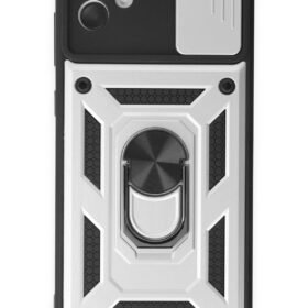 Samsung Galaxy A04E Kılıf Pars Lens Yüzüklü Silikon - Gümüş-(5796)