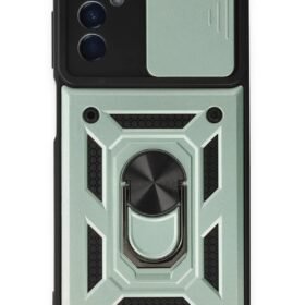 Samsung Galaxy A14 4G Kılıf Pars Lens Yüzüklü Silikon - Yeşil-(5796)