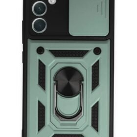 Samsung Galaxy A34 5G Kılıf Pars Lens Yüzüklü Silikon - Yeşil-(5796)