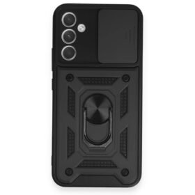 Samsung Galaxy A54 5G Kılıf Pars Lens Yüzüklü Silikon - Siyah-(5796)