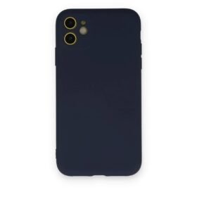 iPhone 12 Mini Kılıf Nano içi Kadife Silikon - Lacivert-(5796)