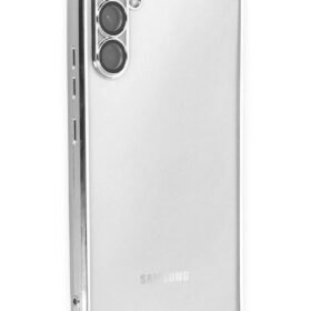 Samsung Galaxy A34 5G Kılıf Lensli Silikon - Gümüş-(5796)