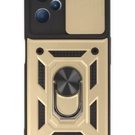 Realme C35 Kılıf Pars Lens Yüzüklü Silikon - Gold-(5796)