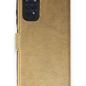 Xiaomi Redmi Note 11 Pro Kılıf Trend S Plus Kapaklı Kılıf - Gold-(5796)