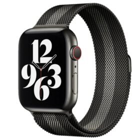 Apple Watch 38mm Metal Mıknatıslı Kordon - Siyah-Beyaz-(5796)