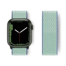 Apple Watch 42mm Hasırlı Cırtcırtlı Kordon - Maviuaz-(5796)