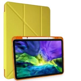 iPad Pro 11 (2018) Kılıf Kalemlikli Mars Tablet Kılıfı - Açık Sarı-(5796)