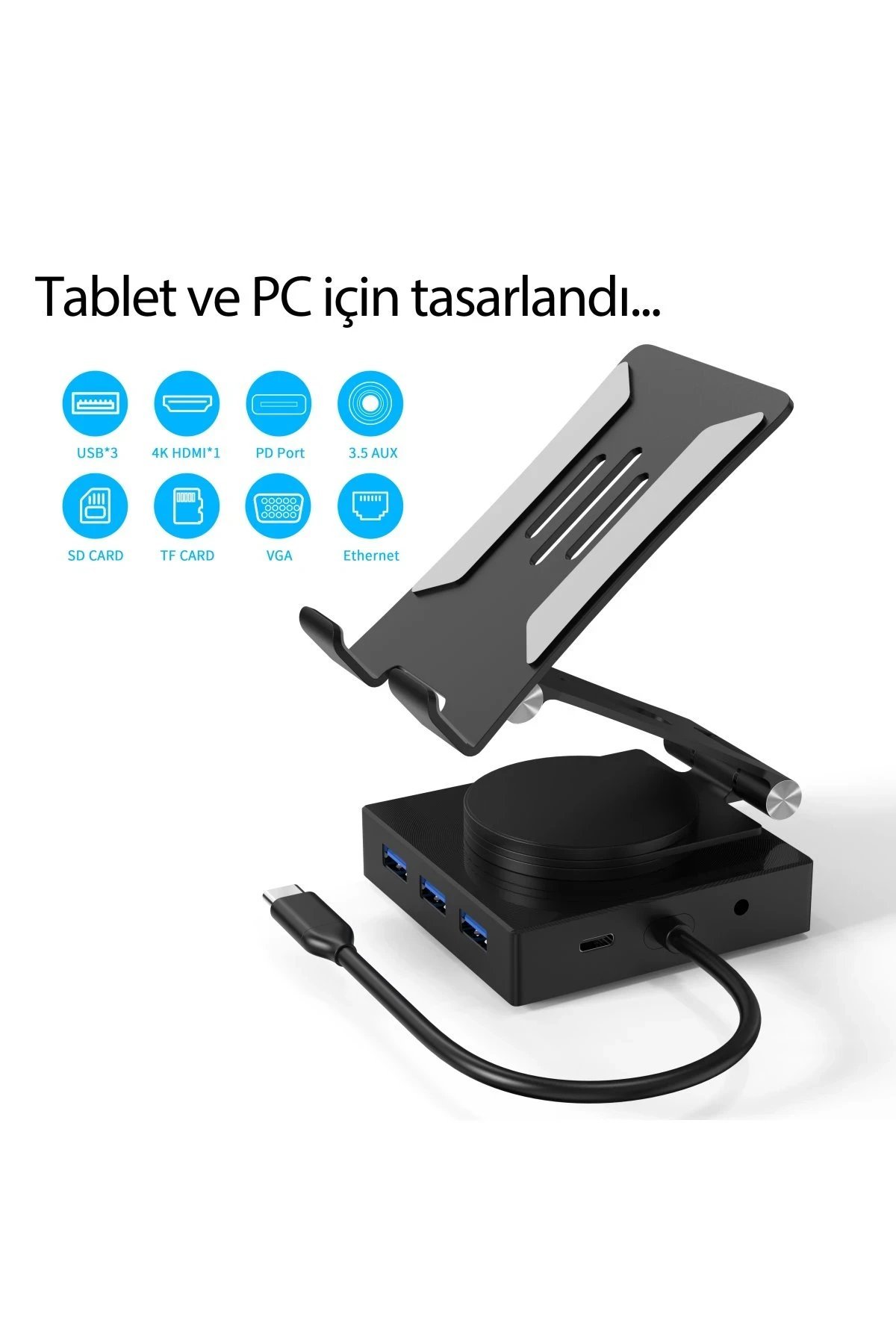 Dönüştürücü 10in1 Hub 116 - Gri-(5796) - Görsel 3