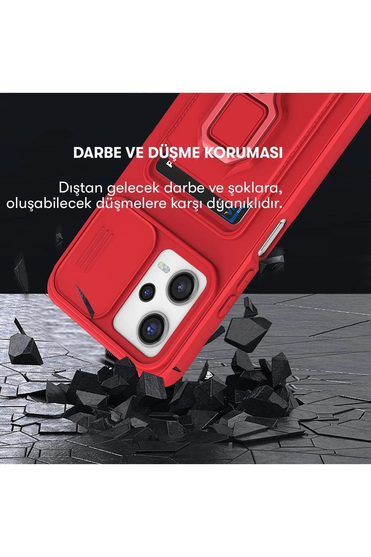 Xiaomi Poco X5 5G Kılıf Zuma Kartvizitli Yüzüklü Silikon - Lacivert-(5796) - Görsel 2