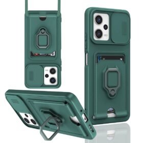 Xiaomi Poco X5 5G Kılıf Zuma Kartvizitli Yüzüklü Silikon - Yeşil-(5796)