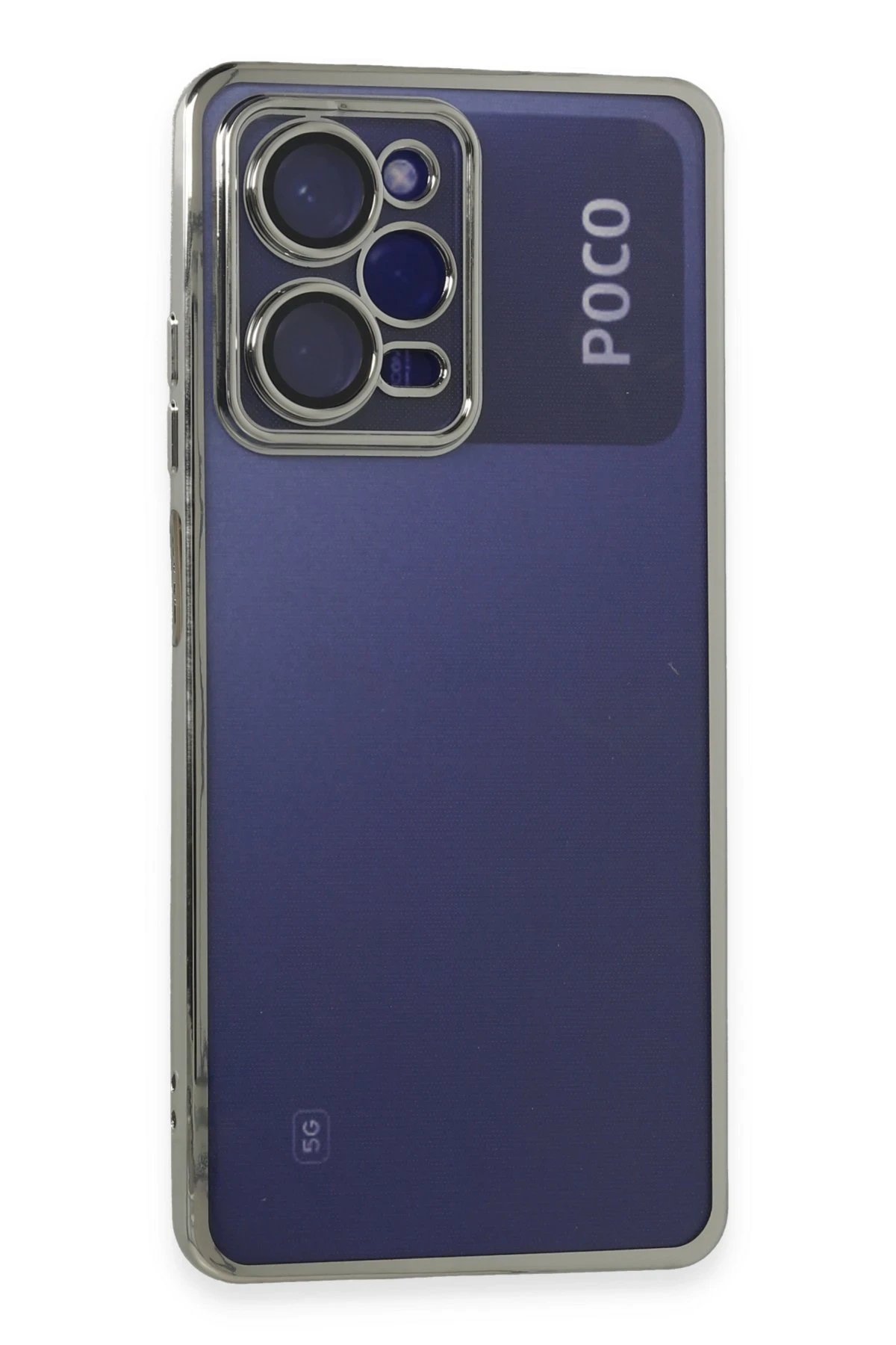 Xiaomi Poco X5 Pro 5G Kılıf Lensli Silikon - Gümüş-(5796)