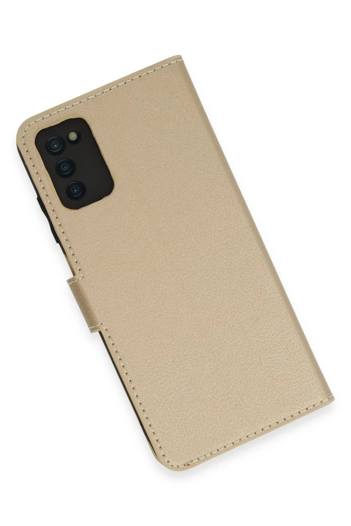 Samsung Galaxy A03S Kılıf Trend S Plus Kapaklı Kılıf - Gold-(5796) - Görsel 4