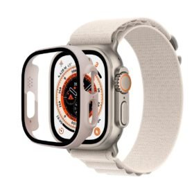 Apple Watch Ultra 49mm Desert Camlı Kasa Ekran Koruyucu - Metalik Gold-(5796)