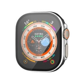 Apple Watch Ultra 49mm Legend Camlı Kasa Ekran Koruyucu - Siyah-Gümüş-(5796)