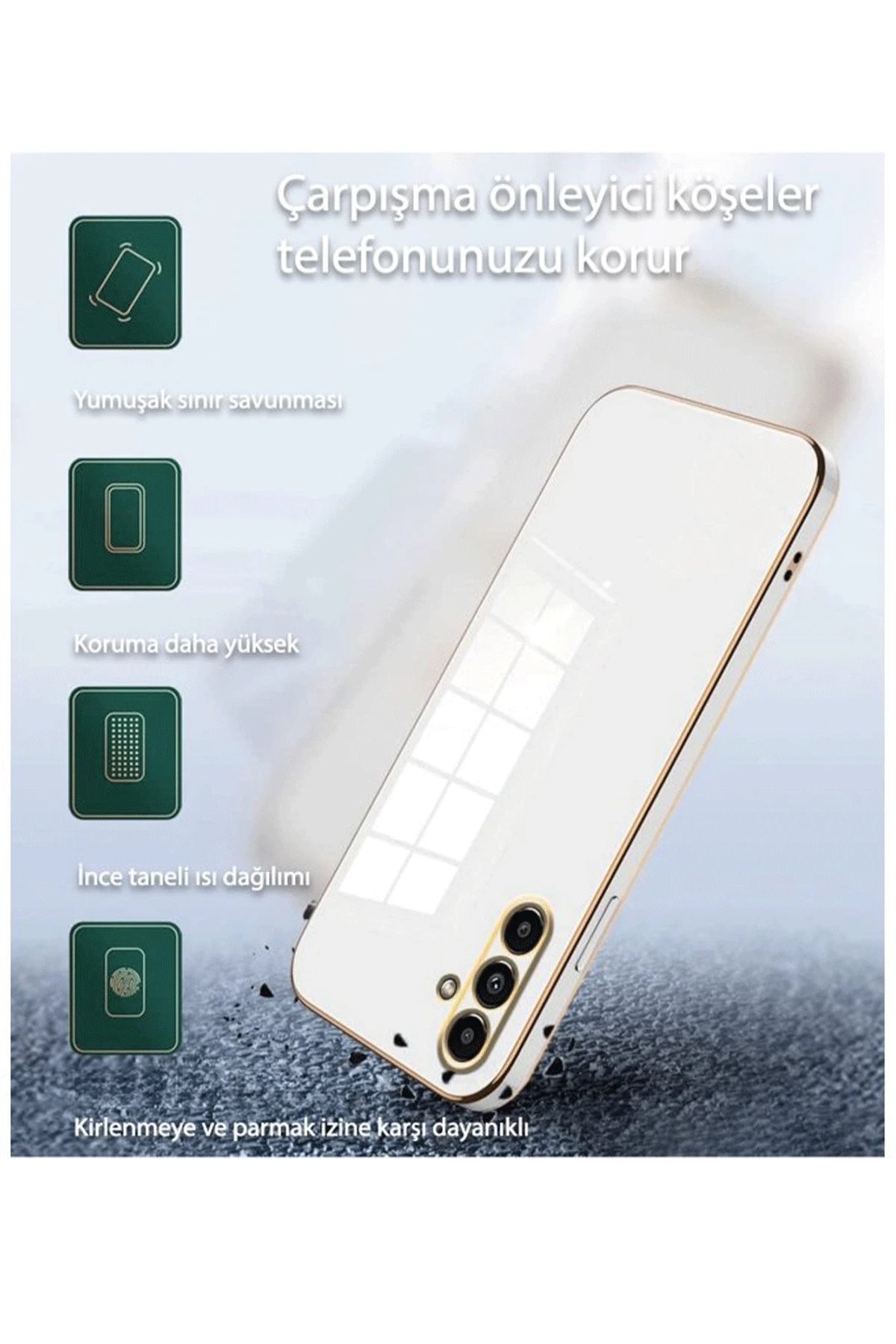 Samsung Galaxy A24 4G Kılıf Volet Silikon - Siyah-(5796) - Görsel 2