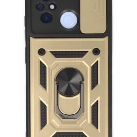 Xiaomi Redmi 12C Kılıf Pars Lens Yüzüklü Silikon - Gold-(5796)