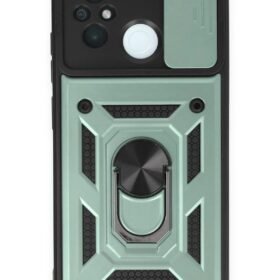 Xiaomi Redmi 12C Kılıf Pars Lens Yüzüklü Silikon - Yeşil-(5796)