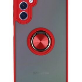 Samsung Galaxy A24 4G Kılıf Montreal Yüzüklü Silikon Kapak - Kırmızı-(5796)
